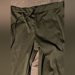 Black flow pants with a very long string to tie around waist
